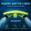 Підводний скутер Mankeel W7 Underwater Scooter – sea scooter, акваскутер для дайвінгу та плавання, 2 двигуни загальною потужністю 600 Вт, швидкість до 1.8 м/с, глибина занурення до 50 м, салатовий